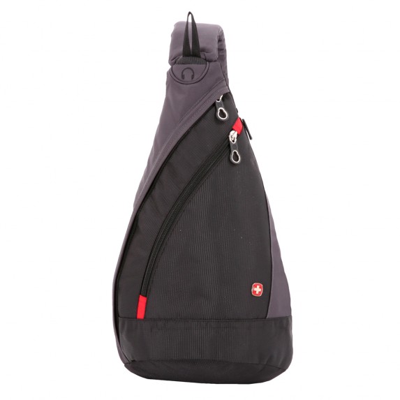Рюкзак Swissgear с одним плечевым ремнем, черный/серый, 25x15x45 см, 7 л