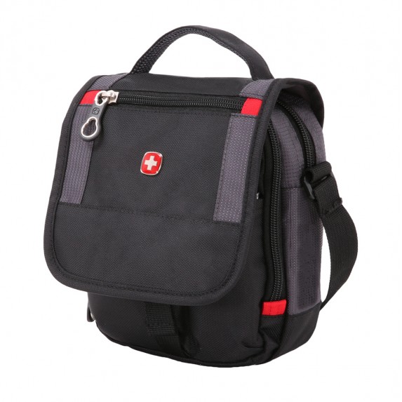 Сумка-планшет Swissgear, черный/серый, 15х5х22 см