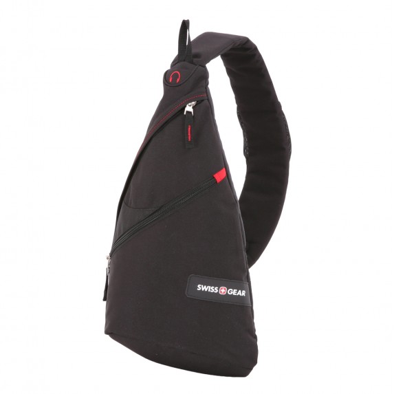 Рюкзак Swissgear с одним плечевым ремнем, черный/красный, 25x15x45 см, 7 л