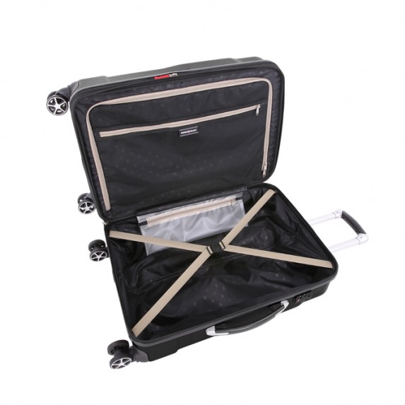 Чемодан Swissgear Adams, черный, 46x27x67 см, 64 л