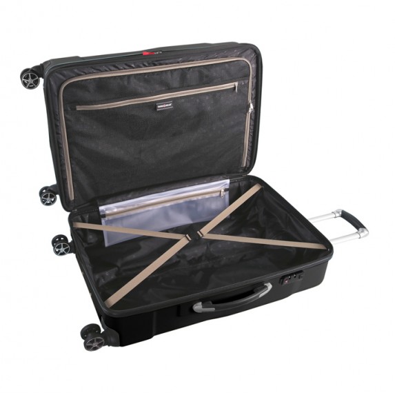 Чемодан Swissgear Adams, черный, 52x31x78 см, 96 л